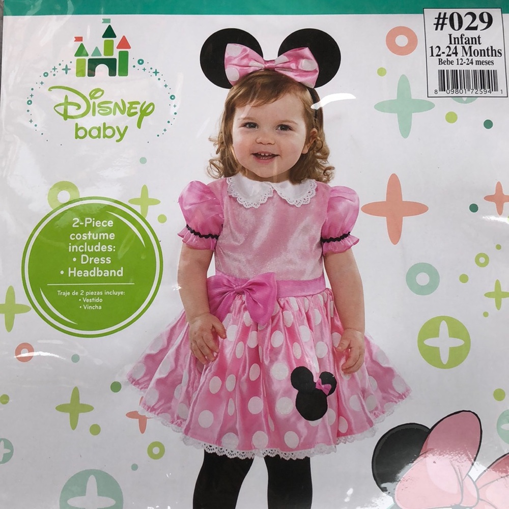 Disney Minnie Mouse Kids Costume Pink! New!